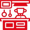 Icono de cocina roja
